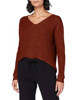 JDY Damen JDYNEW Megan L/S KNT NOOS Pullover, Smoked Paprika/Detail:W. Black PLY, S von JdY