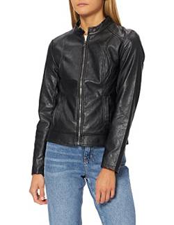 JDY Damen JDYemily Faux Leather Jacket Otw Noos Kunstlederjacke, Black, 34 von JdY