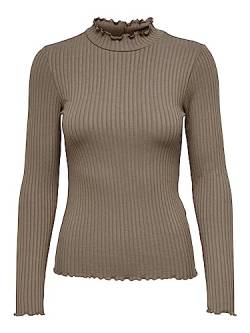 JDY Damen JDYfransiska L/S Highneck Top Jrs Noos Langarmshirt, Walnut, M EU von JdY