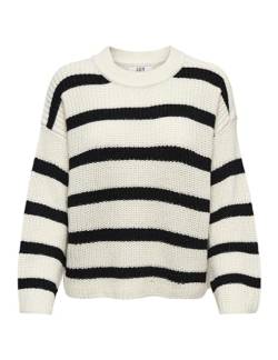 JDY Damen JDYjusty L/S Stripe Knt Noos Jumper Pullover, Eggnog, XS EU von JdY