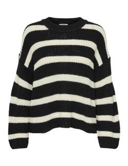 JDY Damen JDYjusty L/S Stripe Knt Noos Jumper Pullover, Schwarz, S EU von JdY