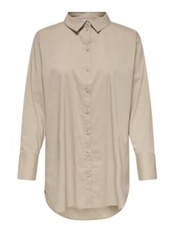 JDY Women's JDYMIO L/S Long Shirt WVN NOOS Bluse, Doeskin, 34 von JdY