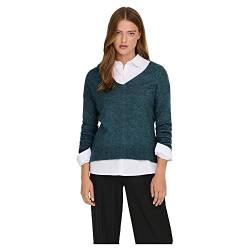 JdY Damen JDYELANORA L/S V-Neck PULLO. KNT NOOS Strickpullover, Atlantic Deep/Detail:Melange, M von JdY