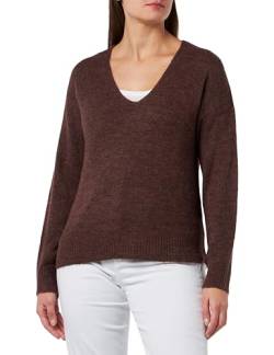 JdY Damen JDYELANORA L/S V-Neck PULLO. KNT NOOS Strickpullover, Brown Stone/Detail:Melange, L von JdY