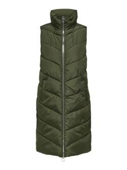 JdY Damen JDYFINNO Long Padded Waistcoat New NOOS Jacke, Forest Night/Detail:Silver Zip, XL von JdY
