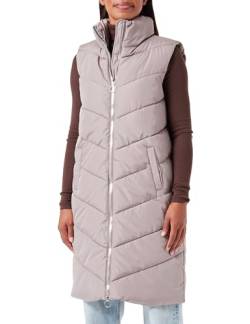 JdY Damen JDYFINNO Long Padded Waistcoat New NOOS Weste, Driftwood/Detail:Silver Zip, S von JdY