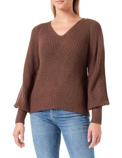 JdY Damen JDYJUSTY L/S V-Neck Pullover KNT NOOS Strickpullover, Chocolate Brown, S von JdY