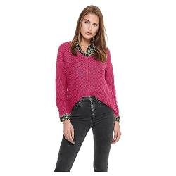 JdY Damen JDYNEW Megan L/S Pullover KNT NOOS Strickpullover, Beetroot Purple/Detail:W. Black PLY, Large von JdY