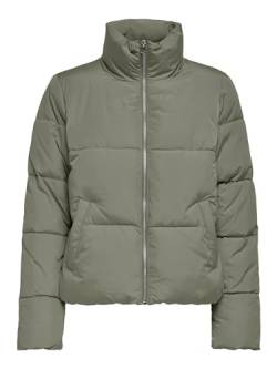 JdY Damen JDYNEWERICA Short Padded Jacket OTW NOOS Steppjacke, Vetiver/Detail:Silver Zipper, L von JdY