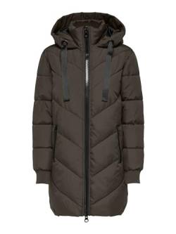 JdY Damen JDYSKYLAR Padded Hood Jacket OTW NOOS Steppmantel, Chocolate Brown/Detail:Black, S von JdY