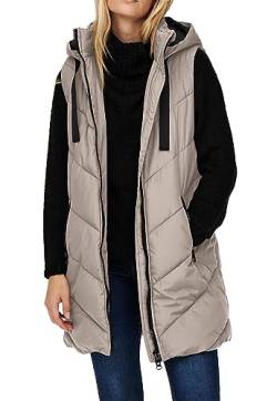 JdY Damen JDYSKYLAR Padded Hood Waistcoat OTW NOOS Jacke, Chateau Gray/Detail:Black, XS von JdY