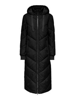 JdY Damen JDYSKYLAR X-Long Padded Jacket OTW HAB Steppmantel, Black/Detail:Black, L von JdY