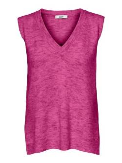 JdY Damen Struktur Strickweste | V-Ausschnitt Pullover Knitted Sweater | Pullunder ohne Ärmel JDYELANOR, Farben:Pink, Größe:M von JdY