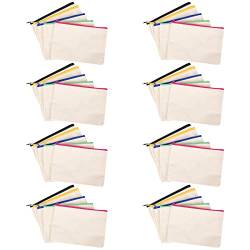 Jdeijfev 40Pcs Canvas Cosmetic Bag Canvas Zipper Bag Pencil Case DIY Travel Handmade Bag DIY Craft School Multicolor Zipper von Jdeijfev