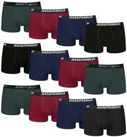 Jean&Pardian Retro Boxershorts 12er Pack Bequeme & atmungsaktive Unterwäsche für Herren aus 95% Baumwolle | für jeden Anlass (Dark L) von Jean&Pardian