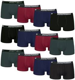 Jean&Pardian Retro Boxershorts 12er Pack Bequeme & atmungsaktive Unterwäsche für Herren aus 95% Baumwolle | für jeden Anlass (Dark M) von Jean&Pardian
