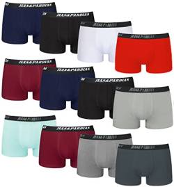 Jean&Pardian Retro Boxershorts 12er Pack Bequeme & atmungsaktive Unterwäsche für Herren aus 95% Baumwolle | für jeden Anlass (Mehrfarbig S) von Jean&Pardian