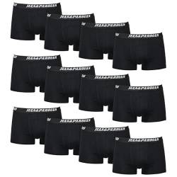 Jean&Pardian Retro Boxershorts 12er Pack Bequeme & atmungsaktive Unterwäsche für Herren aus 95% Baumwolle | für jeden Anlass (Schwarz M) von Jean&Pardian