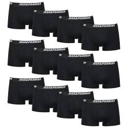 Jean&Pardian Retro Boxershorts 12er Pack Bequeme & atmungsaktive Unterwäsche für Herren aus 95% Baumwolle | für jeden Anlass (Schwarz XXL) von Jean&Pardian