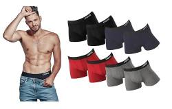 Jean&Pardian Uomo Retro Boxershorts 8er Pack Bequeme & atmungsaktive Unterwäsche für Herren aus 95% Baumwolle (Dark M) von Jean&Pardian