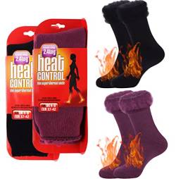 Jeasona 2 Paare Thermosocken Damen 37-42 Ultra Warm Socken Atmungsaktiv Dicke Thermo Winter Thermo Frauen Wärmende Socken Winter Socken Kuschelig Wärme von Jeasona