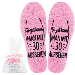 Jeasona 30. Geburtstag Socken 30 Geburtstag Frauen Geschenk 30. Geburtstag Frauen Deko Geschenkideen zum 30 Geburtstag Geschenke zum 30 Geburtstag Frau 30. Geburtstag Freundin Rosa von Jeasona