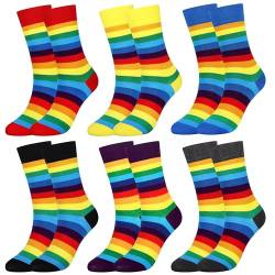 Jeasona 6 Paare Socken Damen 35-38 Bunt Bunte Socken Damen 35-38 Baumwolle Socken Damen Bunt Uni Ringelsocken Damen Strümpfe Damensocken 35-38 Bunt von Jeasona