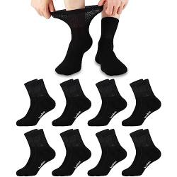 Jeasona 8 Paare Diabetikersocken Herren Bambus Diabetikersocken Herren Ohne Gummi Diabetikersocken Herren Extra Weit Socken Ohne Gummibund Herren 43-46 Schwarz Socken Ohne Gummi für Diabetiker von Jeasona