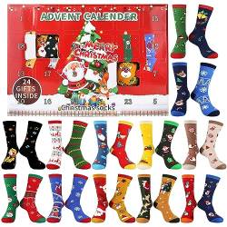 Jeasona Adventskalender 2023 Frauen Adventskalender Socken Damen 12 Paare Geschenke für Adventskalender Frauen Weihnachtskalender 2023 für Frauen Weihnachtssocken Damen 39-42 Adventskalender Weiblich von Jeasona