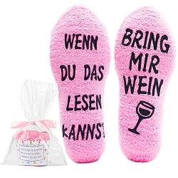 Jeasona Wein Socken Damen Geburtstagsgeschenk für Frauen Geschenke für Freundin Geschenke für Frauen Lustige Wenn Du Das Lesen Kannst Socken mit Motiv Wein Geschenke für Frauen von Jeasona