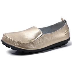 JeathFea Lässige Loafer für Damen weiches Leder leicht Klassische Penny Slip on Loafer Outdoor drinnen zu Fuß Mokassins Flache Schuhe für Damen Krankenschwester Loafer Flache Schuhe von JeathFea