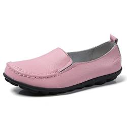 JeathFea Lässige Loafer für Damen weiches Leder leicht Klassische Penny Slip on Loafer Outdoor drinnen zu Fuß Mokassins Flache Schuhe für Damen Krankenschwester Loafer Flache Schuhe von JeathFea