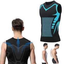 MENIONIC Tourmaline PostureCorrector Vest, 2024 New Ionic Shaping Sleeveless Shir, Posture Corrector, Back Support Vest, Muscle Memory Support Straightener (Black,Men/X-Large) von Jeeeun