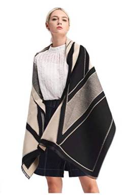 Jeelow Winter-Pashmina-Decke, Schals, Wickeltuch, offener Poncho-Umhang für Frauen, Hochzeits- und Abendkleider, Abstrakt, Large von Jeelow