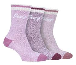 JEEP - 3er Pack Damen Baumwolle Socken Wandersocken für Gummistiefel | Bunt Muster Stiefelsocken mit Retro Streifen (37-42, Rose/Lochen/Creme) von Jeep