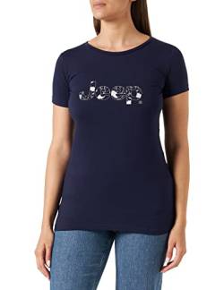 JEEP Damen J Woman Botanical Print J22W T-Shirt, Deep Blue, Large von Jeep