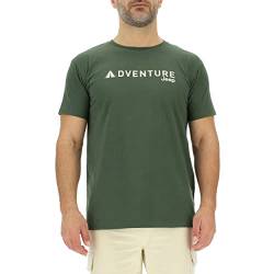 JEEP Herren J Adventure Zelt-Großer Aufdruck J23S T-Shirt, Rifle Green/Almond, S von Jeep