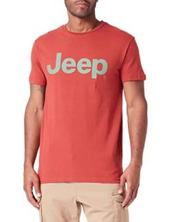JEEP Herren J Großer Aufdruck J23S T-Shirt, Red Ochre/Vineyard G, Medium von Jeep