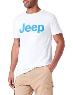JEEP Herren J Großer Aufdruck J23S T-Shirt, White/Pacific Blue, Large von Jeep