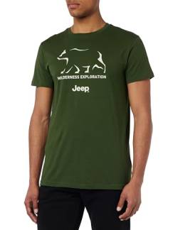 JEEP Herren J Men's Bear Silhouette – Wilderness Exploration Large Print J23w T-Shirt, Rifle Green, Small von Jeep