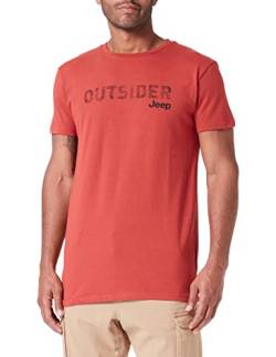 JEEP Herren J Outsider-Großer Aufdruck Karte J23S T-Shirt, Red Ochre/Black, XL von Jeep
