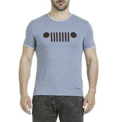JEEP Unisex Grill Velour Stieckerei (Custom Fit) T-Shirt, Avio Light Blue, M von Jeep