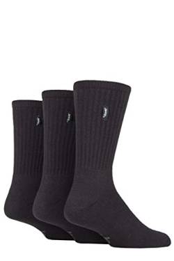 Jeep 3 Paar Herren Urban Trail Baumwolle Sportsocken (40-46, Schwarz/Schwarz) von Jeep