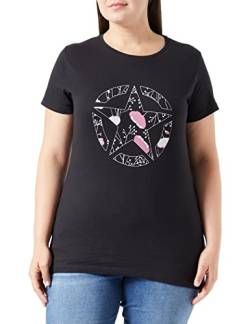 Jeep Damen J Woman Star Botanical Print J22W T-Shirt, Black, X-Large von Jeep