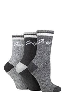 Jeep Damen Leistung Volles Kissen Stiefelsocken Packung 3 Schiefer/Grau/Sahne 37-42 von Jeep