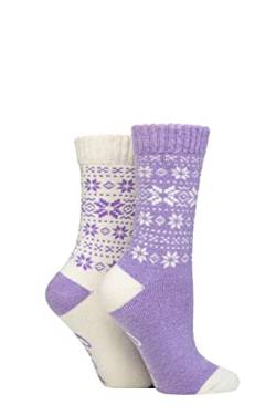 Jeep Damen Wolle Mischung Thermal Leistung Socken Packung 2 Lila/Creme 37-42 von Jeep