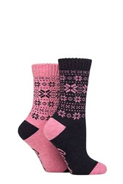 Jeep Damen Wolle Mischung Thermal Leistung Socken Packung 2 Marine/Rose 37-42 von Jeep