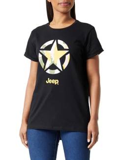 Jeep Damen Women's Oversized Star Print Bark Background Camouflage-Cuffed Sleeve J23w T-Shirt, Schwarz, Medium von Jeep