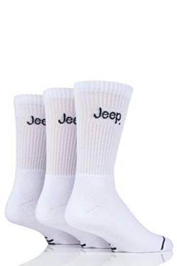 Jeep Herren 3 Paar Freizeit Stiefelsocken - Weiß 40-46 von Jeep