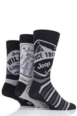 Jeep Herren Logo Geschenkbox Socken Packung mit 3 (Schwarz, 40-45) von Jeep